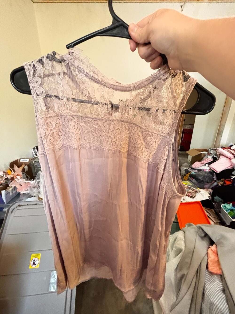 maurices Women's Pink Sleeveless Lace Tank Top Size XL